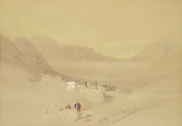 Das Kloster St. Katharina, Berg Sinai, Blick auf die Ebene des Lagers, 1839